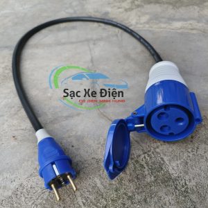 Bộ ổ và phích cắm chuyển đổi 1 phích pha 16A sang ổ 32A sạc ô tô điện - Bộ chuyển đổi sạc ô tô điện dây CADIVI 3x4.0mm