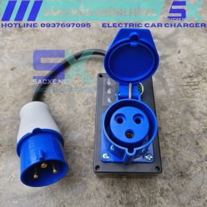Phiên bản MAXECO - Sạc 7.4kW | Ổ CẮM ĐIỆN TIẾP ĐỊA TỰ ĐỘNG XE ĐIỆN VINFAST DI ĐỘNG Ổ CẮM CÔNG NGHIỆP 32A - Dây nguồn CADIVI 2x4mm _ 05 mét