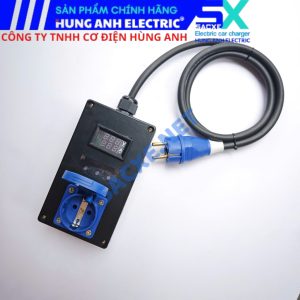 Ổ cắm tiếp địa mạch xử lý tự động phiên bản TCE – STANDARD EXTRA | Sạc xe BYD, VINFAST VF8 VF9, BMW, MINI COOPER, KIA, HYUNDAI – Ổ cắm TYPE F, dây nguồn cáp CADIVI hiển thị điện áp & dòng điện