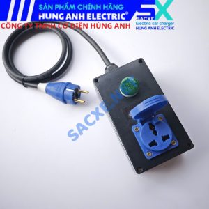 Ổ cắm tiếp địa mạch xử lý tự động phiên bản ECOE | Sạc xe VINFAST VF3, WULING MINI, JAECOO J7 - Ổ cắm TYPE B 3 chân, dây nguồn cáp CADIVI hiển thì điện áp và dòng điện