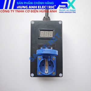 Ổ cắm tiếp địa mạch xử lý tự động phiên bản TC – STANDARD | Sạc xe BYD, VINFAST VF8 VF9, BMW, MINI COOPER, KIA, HYUNDAI – Ổ cắm TYPE F, dây nguồn cáp CADIVI hiển thị điện áp
